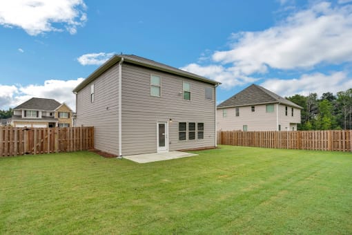 Gentry layout, back of house exterior view.