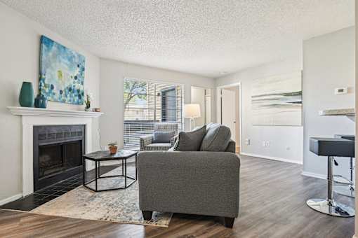 Model Livingroom at Abbey Glenn Apartments, Waco, TX, 76706