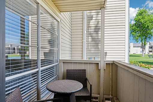 Model Porch at Abbey Glenn Apartments, Waco, TX, 76706