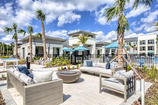 Poolside patio and lounge area.