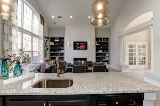 open kitchen and a living room at Ellicott Grove, Maryland, 21043