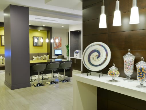 Business Center With Computers at Mira Upper Rock, Rockville, MD
