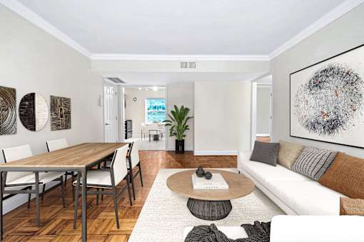 Living Room and Dining Table at Falkland Chase, Silver Spring, Maryland