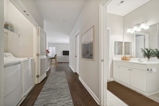 Bathroom And Hallway at MetroPlace at Town Center, Camp Springs