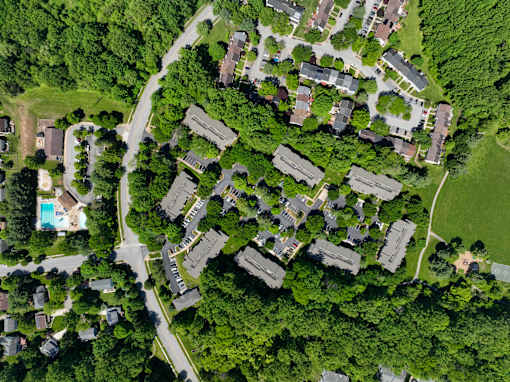 Aerial View Of Property at Poplar Glen Apartments, Columbia, Maryland.