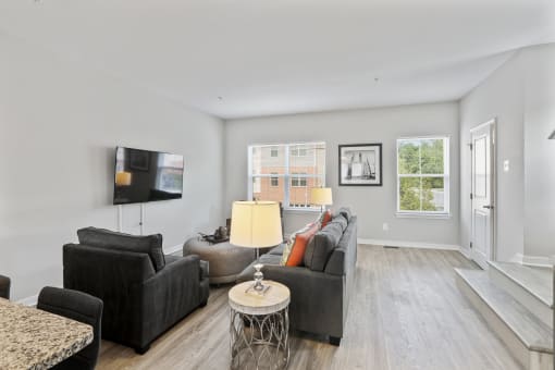 Spacious Living Area at Townes at Pine Orchard, Ellicott City, MD