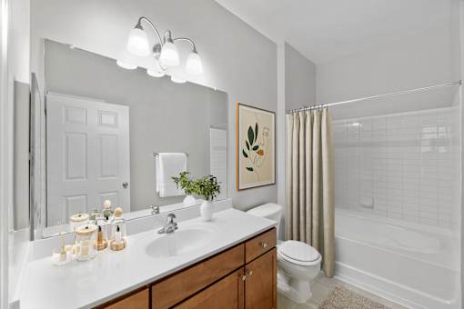 Bathroom with Mirror at Midtown at Camp Springs, Camp Springs, 20746