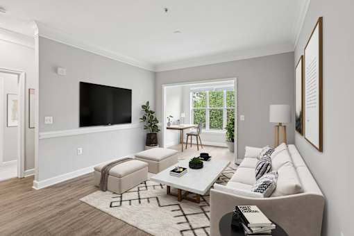 Living Room with Television at Midtown at Camp Springs, Maryland, 20746