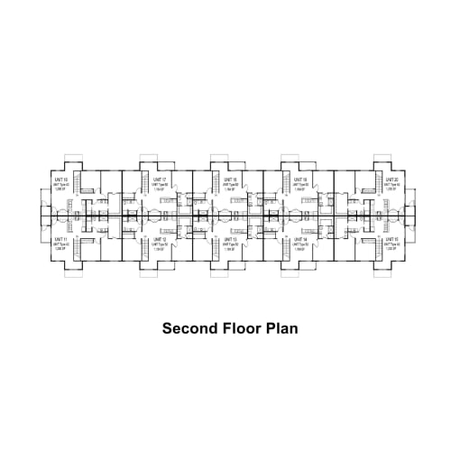 a schematic diagram of a second floor plan of a building