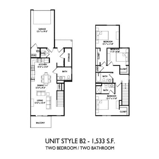 two bedroom floor plan  the unit