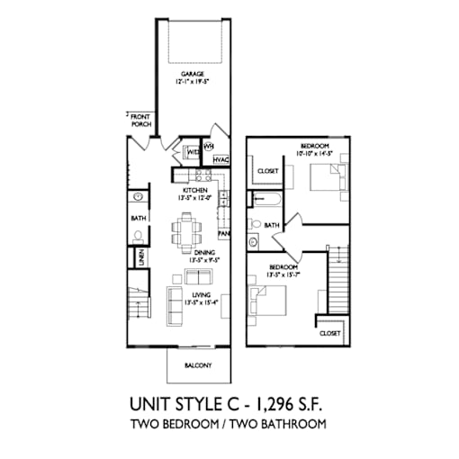 the floor plan of unit style c