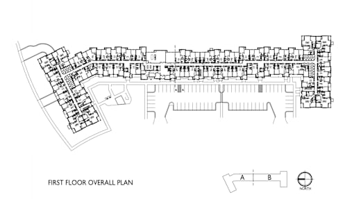 A black and white image of a floor plan of a building.