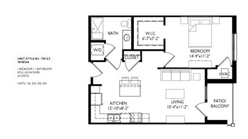 A floor plan of a home with a living room, kitchen, bathroom, and bedroom.