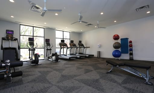 Fitness Center cardio area at The Gallery Midtown Apartments in Richmond, VA