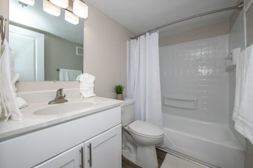 Bathroom in Country Club Apartments in Williamsburg VA 