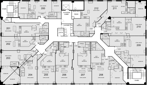 a floor plan of a house with many different floors
