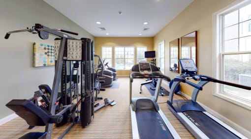 Boston road fitness center with cardio equipment, cable machine and weights