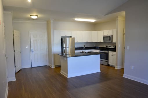 Refinished apartment bright finishes and stainless steel appliances