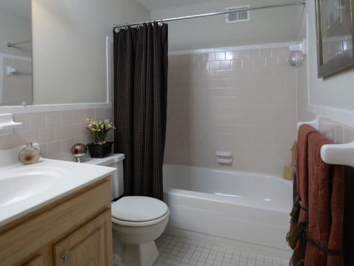 Large bathroom with full size bathtub at Liberty Gardens Apartments, Baltimore