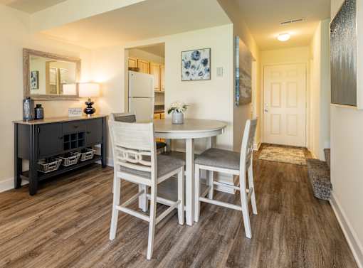 A dining room with a table and chairs  at Seven Oaks Townhomes, Edgewood, Maryland, 21040