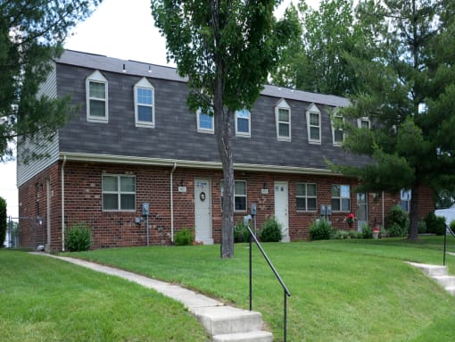 Townhome exterior on the water at Kingston Townhomes, Baltimore, MD