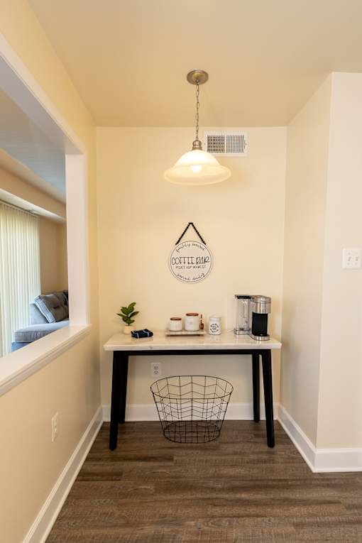 a coffee bar area