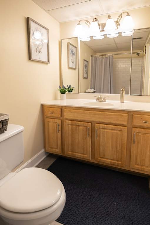 Bathroom with a tub-shower at Ivy Hall Apartments*, Towson, MD 21204