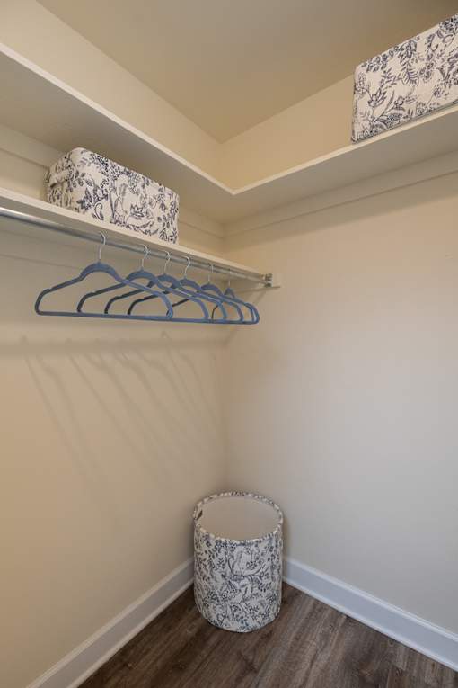 Primary bedroom walk-in closet  Walk-in hall closet at Village of Pine Run Apartments & Townhomes*, Maryland, 21244
