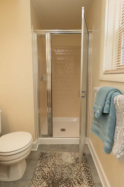 Walk-in shower at Chapel Valley Townhomes, Maryland