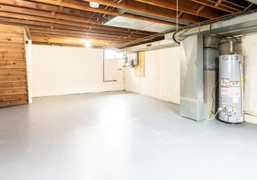 Large finished baseme at Foxridge Townhomes, Baltimore, MD 21221