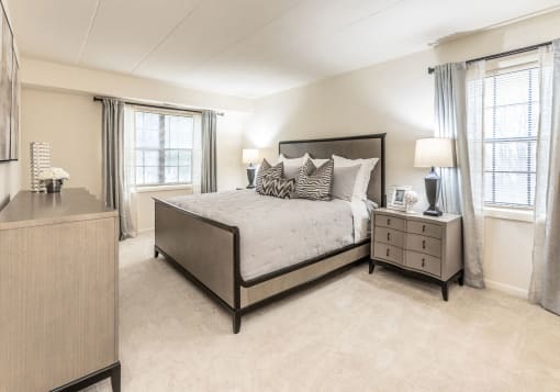 Master bedroom with extra large closet and on suite bathroom at Ivy Hall Apartments*, Towson, MD 21204