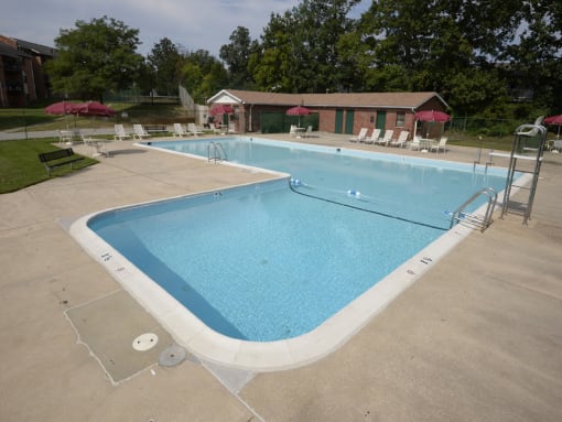 Private swimming pool at Liberty Gardens Apartments, Baltimore Maryland