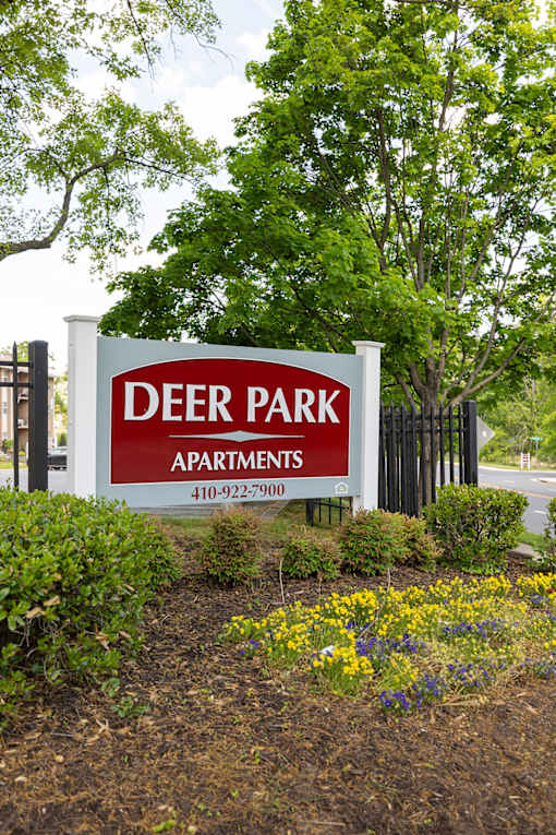 Entry Signage at Deer Park Apartments, Maryland, 21133