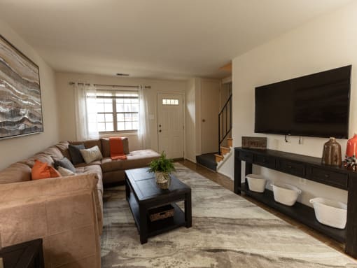 large living room at Somerset Woods Townhomes, Severn, MD
