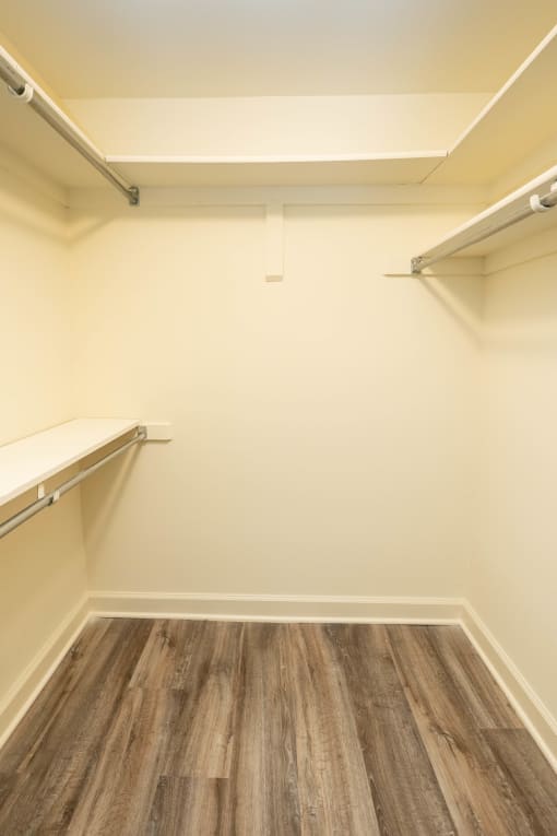 a spacious walk in closet at the oxford at estonia apartments in san antonio  at Charlesgate Apartments, Towson, MD