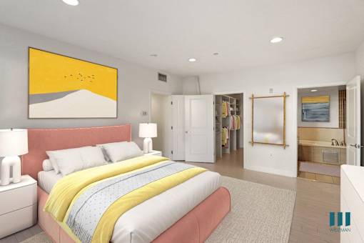 Bedroom with Bathroom and Walk-In Closet with Built-In Organizers