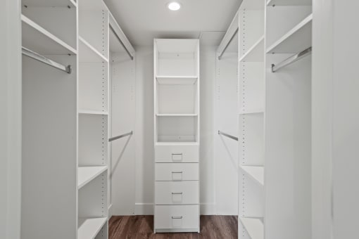 Walk-In Closet with Built-In Organizers