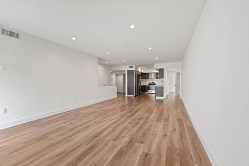 Open-Concept Kitchen, Dining, and Living Room Areas