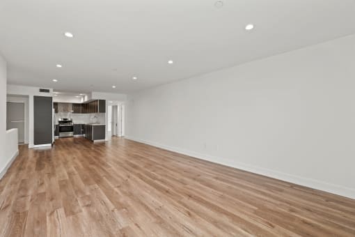 Open-Concept Kitchen, Dining, and Living Room Areas