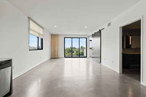 Open-Concept Kitchen, Dining, and Living Room Areas