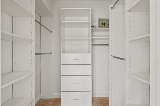 Walk-In Closet with Built-In Organizers