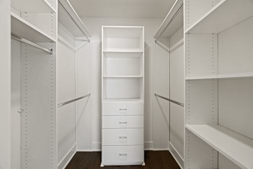 Walk-In Closet with Built-In Organizers