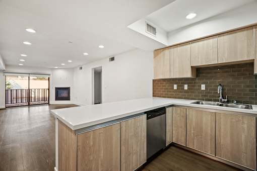 Open-Concept Kitchen, Dining, and Living Room Areas