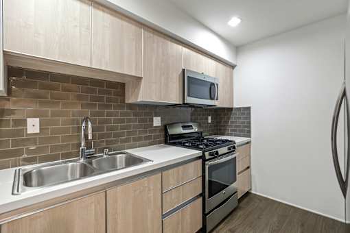 Kitchen with Energy-Efficient Stainless Appliances