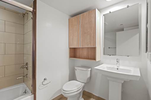 Hall Bathroom with Full-Size Bathtub