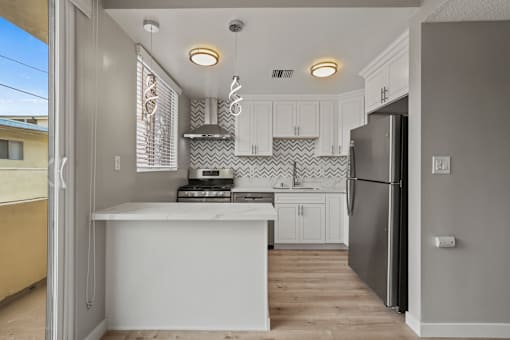 Open-Concept Kitchen with Countertop Bar