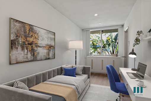 Bedroom with Large-Size Windows