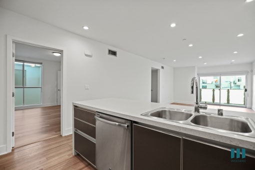Kitchen with Double-Sinks and Energy-Efficient Dishwasher