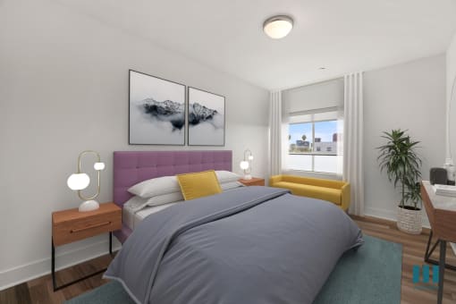 Bedroom with Vinyl Flooring