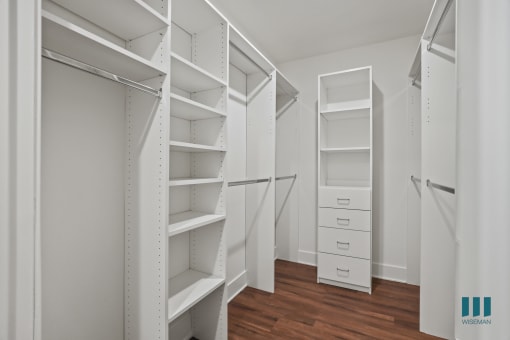 Walk-In Closet with Built-In Organizers